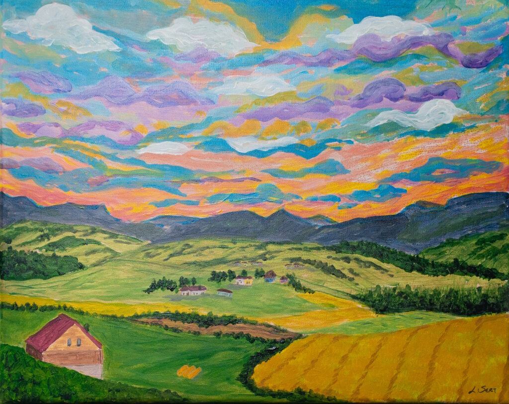 Countryside in Summer acrylic painting by Levent Sert