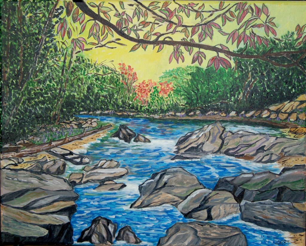 Forest creek in autumn