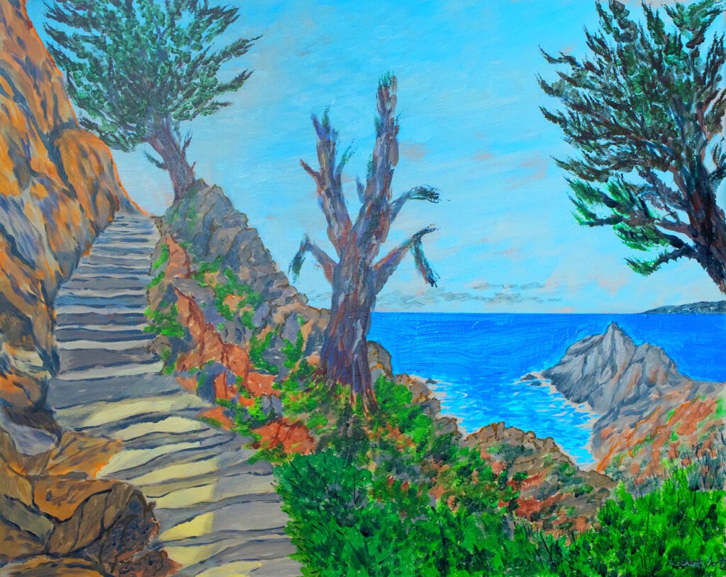 Pacific Steps overlooking ocean