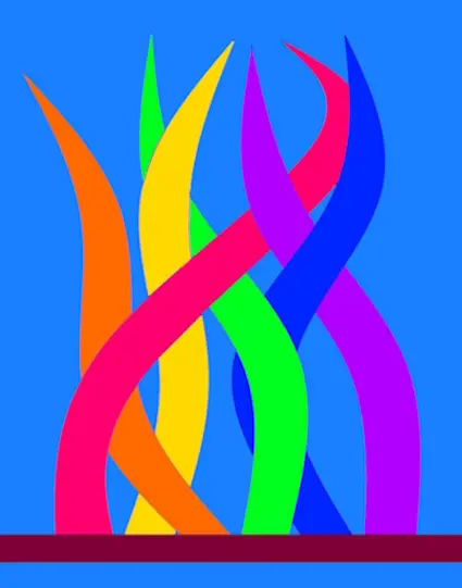 A colorful rainbow digital image