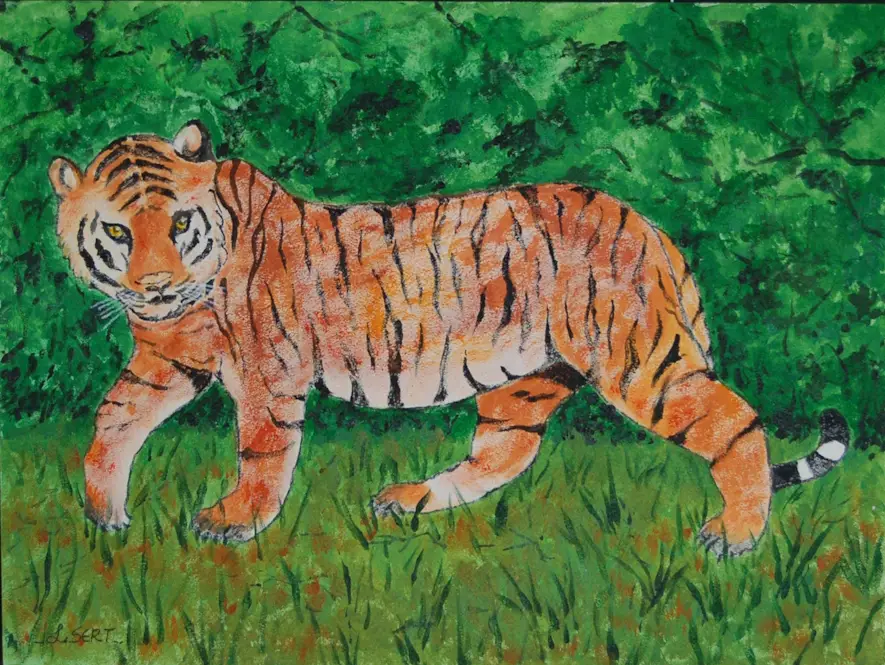 Tiger forest acrylic
